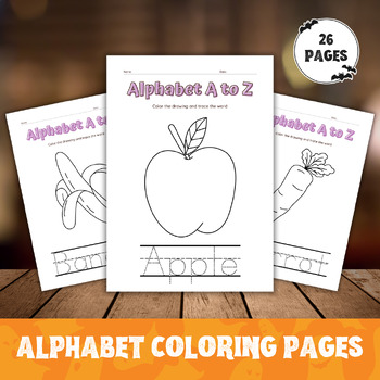 Alphabet coloring pages for Preschool Pre-K Kindergarten Toddler Printable
