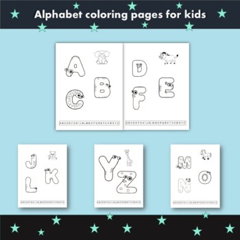 Alphabet coloring pages for kids by Activity books for kids | TPT