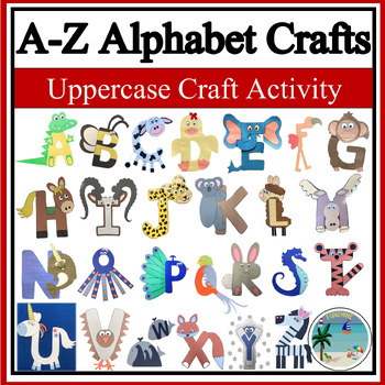 Alphabet crafts bundle | Uppercase letter crafts from A to Z | Kindergarten