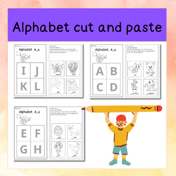 Preview of Alphabet cut and paste for Preschool, Pre-K, and Kindergarten