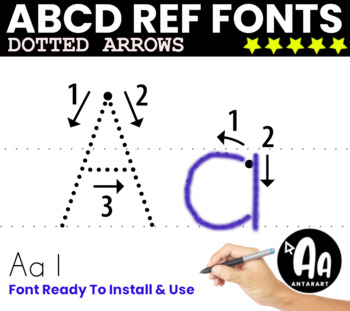 Preview of Alphabet dotted tracing font - ABC dashed arrow font