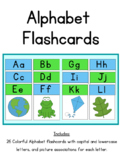 Alphabet flashcards: Green/blue theme