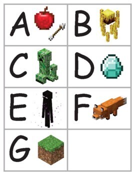 alphabet flashcards minecraft style 2 upper lowercase printable