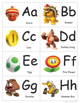 Preview of Alphabet flashcards | Super Mario style 01