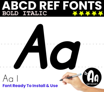 Preview of Alphabet font bold italic for Worksheets and Alphabet activities