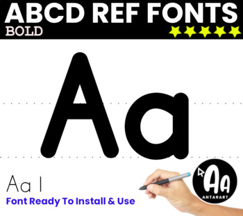 Preview of Font for teaching print alphabet letters -D'Nealian bold-