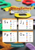 Alphabet from A to Z tracing worksheet (+ pictures and examples)