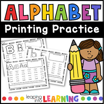 Preview of Alphabet handwriting worksheets | Letter Formation Practice | NO PREP