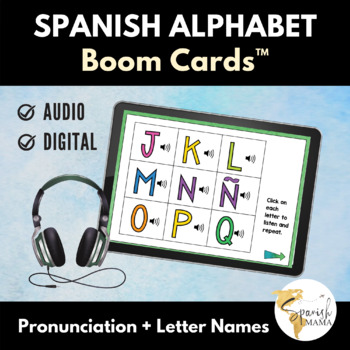 Preview of Alphabet in Spanish Boom Cards #DistanceLearningTpT