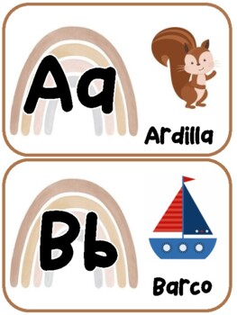 Preview of Alphabet in spanish / Alfabeto en Español (boho rainbow)