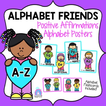 Preview of Alphabet kids Positive Affirmations Posters | A to Z Growth Mindset Posters