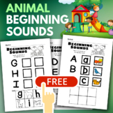 Alphabet letters - Beginning sounds - Animal theme - Free