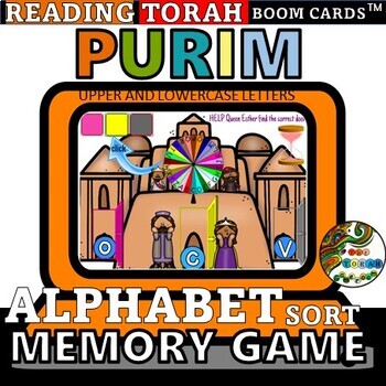 Preview of Alphabet lowercase uppercase Purim working memory game