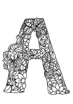 Preview of Alphabet mindful coloring