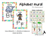 Alphabet mural thème multicolore_en français