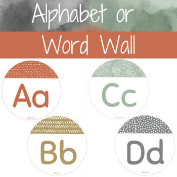 Preview of Alphabet or Word Wall - Terracotta and Mint - Classroom Decor