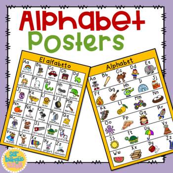 Alphabet poster / Poster del alfabeto by Ser Bilingue Rocks | TpT
