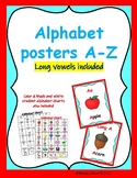 Alphabet posters/word wall cards -red and teal Dr. Seuss colors