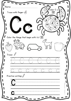 Alphabet practice worksheets (Kindergarten letter morning work) ESL
