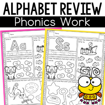 Preview of Alphabet review and Letter sound recognition worksheets