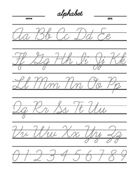 alphabet trace cursive large print dashed english by