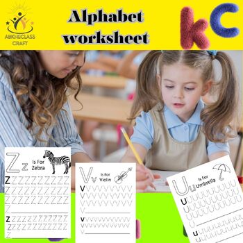 Preview of Alphabet tracing and coloring worksheets, A to Z