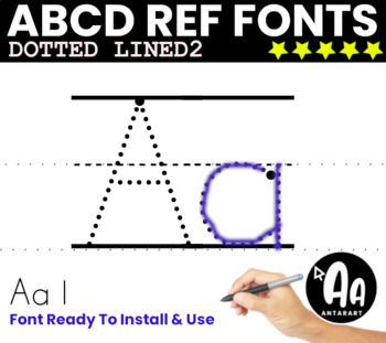 Preview of Alphabet tracing font - ABC Dotted lined2-Ruled dashed font for letter formation