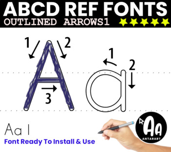 Preview of Alphabet tracing font -ABC Print Letters Arrow for Letter Formation