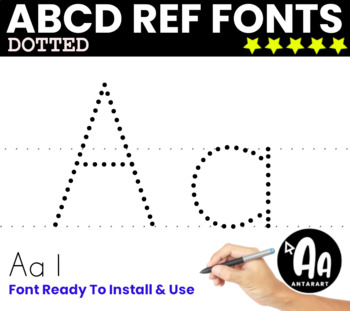 Preview of Alphabet tracing font -ABC dotted font for letter formation - Print dashed font