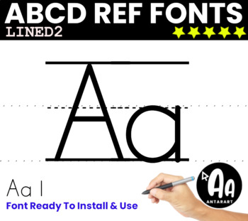 Preview of Alphabet tracing font - ABC letters lined font -Ruled font for letter formation