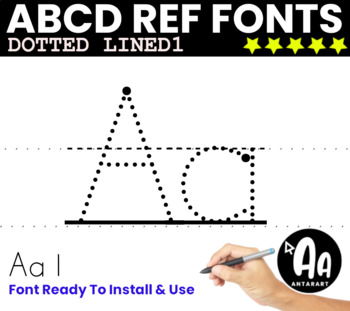 Preview of Alphabet tracing font  - Dotted lined1-Dashed Half Ruled