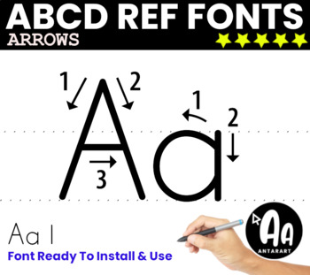 Preview of Alphabet tracing letters font -ABC Print Arrow for letter formation