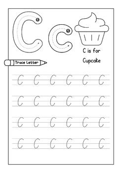 Alphabet tracing practice Letter C | Handwriting Worksheet Uppercase ...