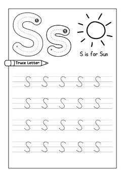 Alphabet tracing practice Letter S | Handwriting Worksheet Uppercase ...