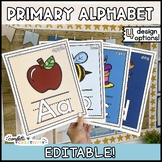 Alphabet with pictures | Editable | Ocean Classroom Theme