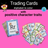Alphabet with positive character traits - trading cards in color