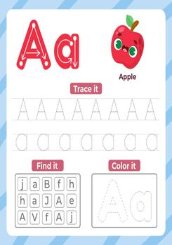 Alphabet with uppercase and lowercase - Tracing, Coloring and Recognition