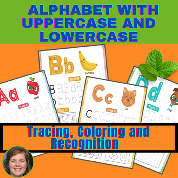 Preview of Alphabet with uppercase and lowercase - Tracing, Coloring and Recognition