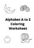 Alphabeth A to Z Coloring worksheet for Preschool and kind