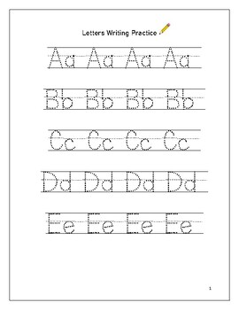 Preview of Alphabetic Letters Writing Practice free