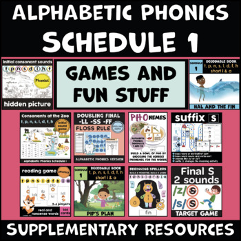 Preview of Alphabetic Phonics Schedule 1 Supplementary Resources (Games and Fun Stuff)
