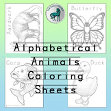 Alphabetical Animals Coloring Sheets