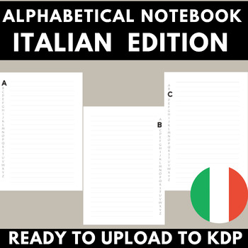 Alphabetical Notebook | Rubrica Alfabetica Quaderno | KDP Interior Template
