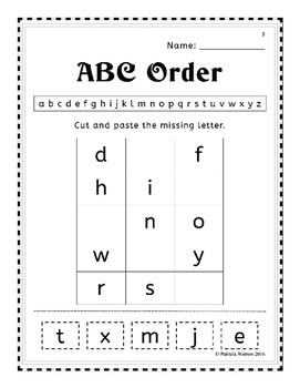 alphabetical order worksheets by patricia watson tpt