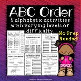 ABC Order - Worksheets