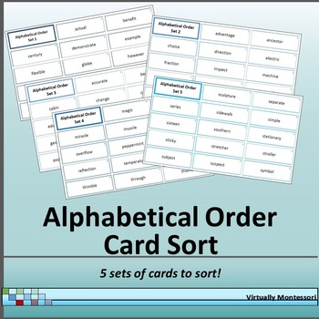 Preview of Alphabetical Order Card Sort Activity