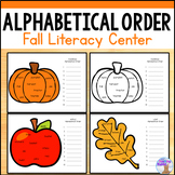 Alphabetical Order Center - Fall Autumn Pumpkins Halloween
