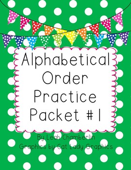 alphabetical order practice packet 1 by leah chamberlin tpt