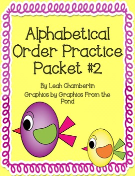 Alphabetical Order Practice Packet 2 by Leah Chamberlin | TpT