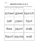 Alphabetical Order Practice: Words with aw, au, a